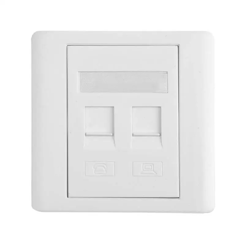 

86 Type Wall Socket Dual Port Network LAN Telephone Panel Faceplate Plug