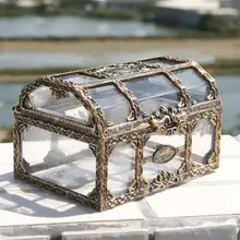 Пластиковая прозрачная Пиратская шкатулка для драгоценностей, коробка для хранения драгоценных камней, органайзер, брелок на память, сундук для драгоценностей