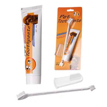 

New arrival Pet Oral Care Kit Dog Cat Toothbrush Toothpaste Set Improve Pet Oral Hygiene Mouth Cleaning Reduce Dental Plaque