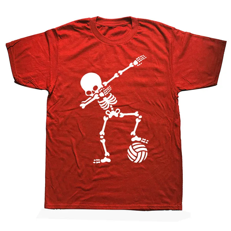 New Men Dab Dabbing Skeleton Volleyball T Shirt Casual Cotton Summer Short Sleeve Funny T-shirt Mans Tshirt Men Clothing