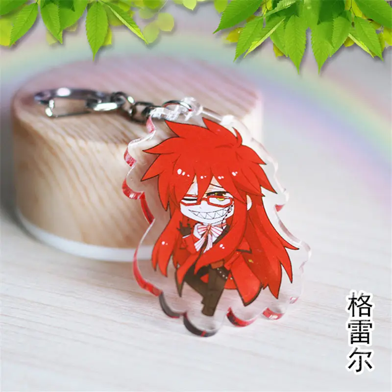 10 шт./лот аниме Черный дворецкий акриловый брелок игрушка Ciel Sebastian Grell фигурка