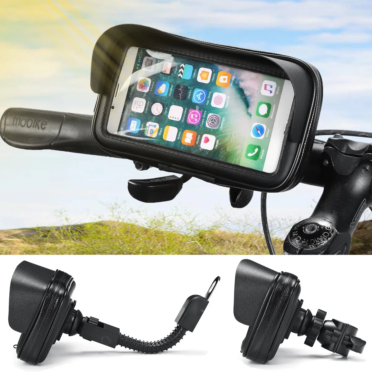  47/55/63 Zoll Wasserdichte Motorrad Lenker Telefon Halter Tasche Sonne Schatten Handy GPS Halter Fa