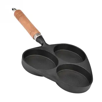 

Grill Pans High Quality 3 Holes Omelette Frying Pan Cast Iron Fried Egg Steak Hamburg Dumplings Pot Mini Device Tool Tool