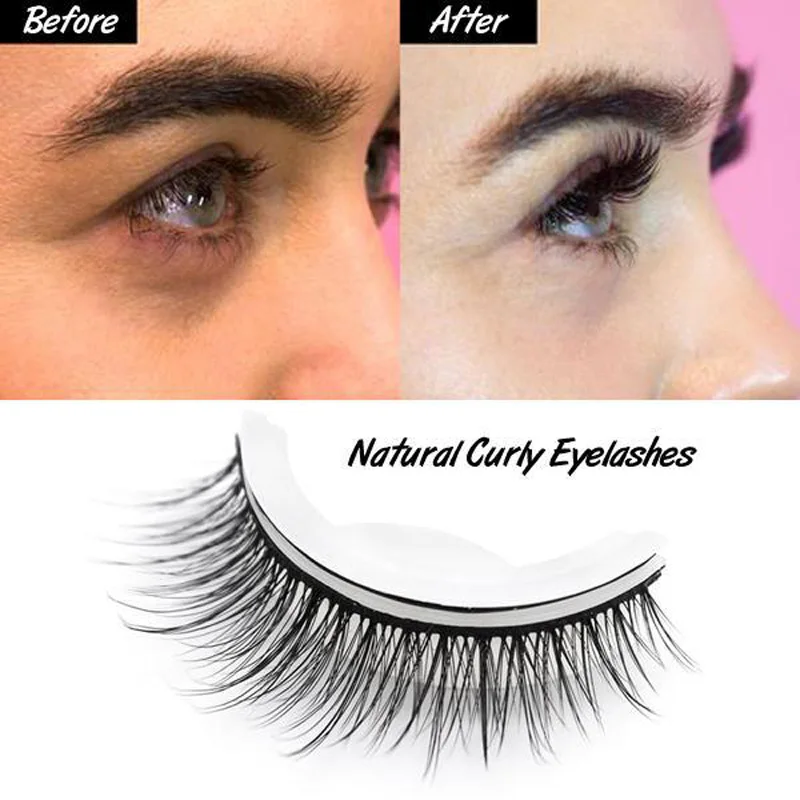 

Reusable Self-Adhesive Natural Curly Eyelashes Self Adhesive Eye lashes Make up magic 3D False Eyelashes Extension drop shipping