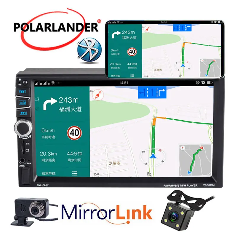 Автомобильное радио 2 Din 7 &quot Bluetooth Mp4/Mp5 зеркало задней камеры ссылка для Android DVR без