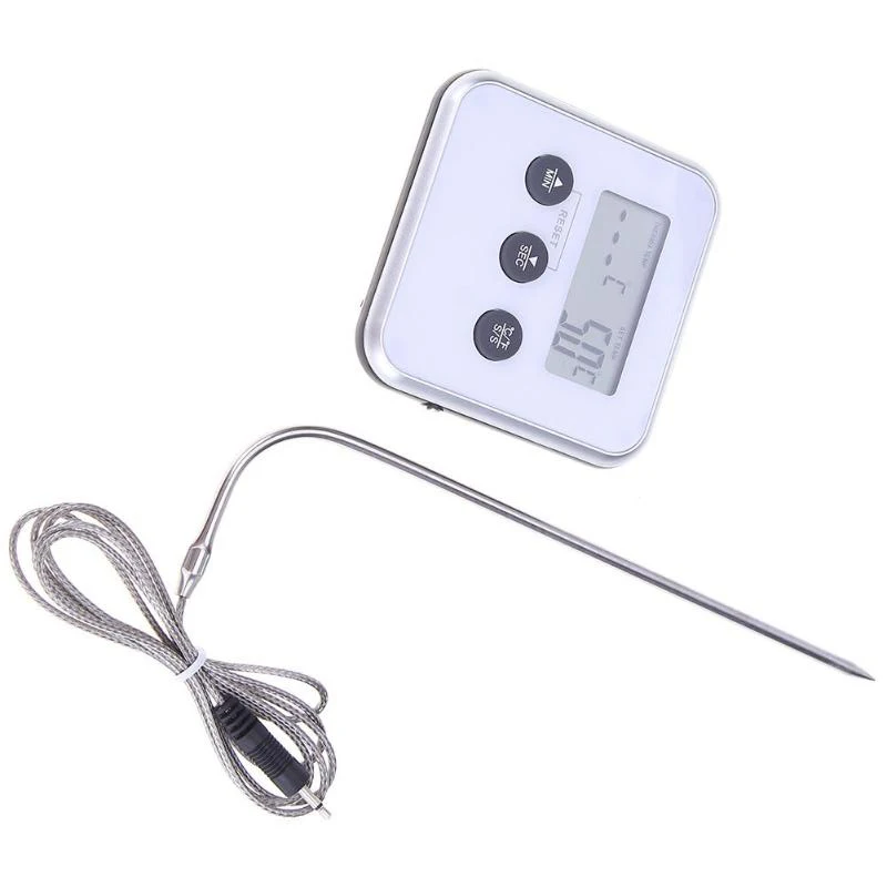 

Digital LCD Thermometer Timer Probe For BBQ Grill Meat Kitchen Oven Food Cooking