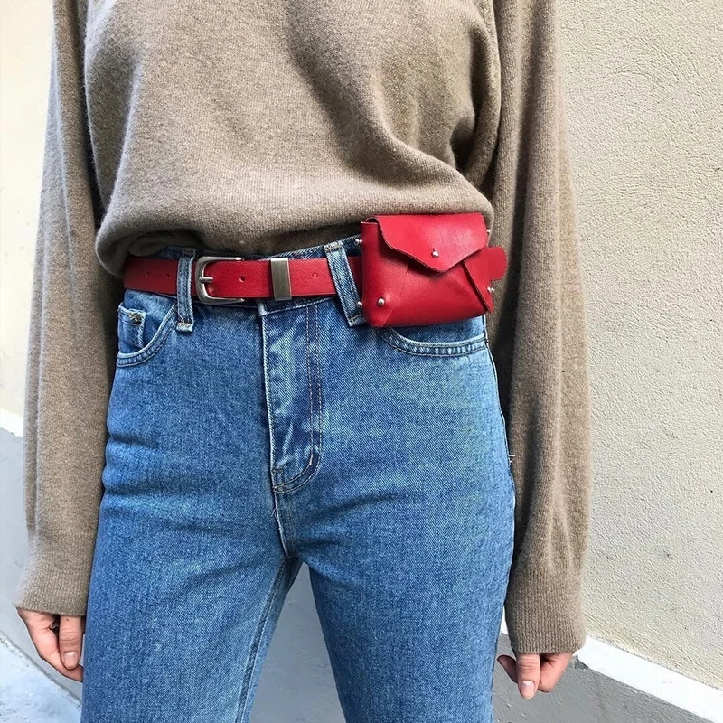 

[BXX] 2019 Women's Belt Bag PU Leather Waist Bag Fashion All-match Messenger Chest Bags Female Outwear Accessories OE539