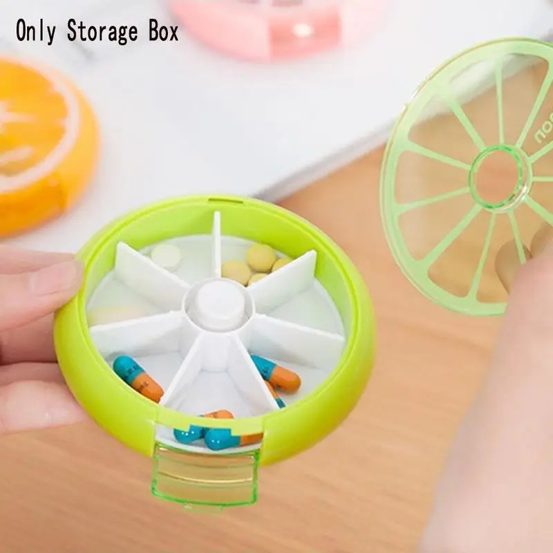 

7days One Week Round Portable Pouch For Medicine Box Storage Box Organizer Rotating Button Tablet Storage Pouch Organizer Box