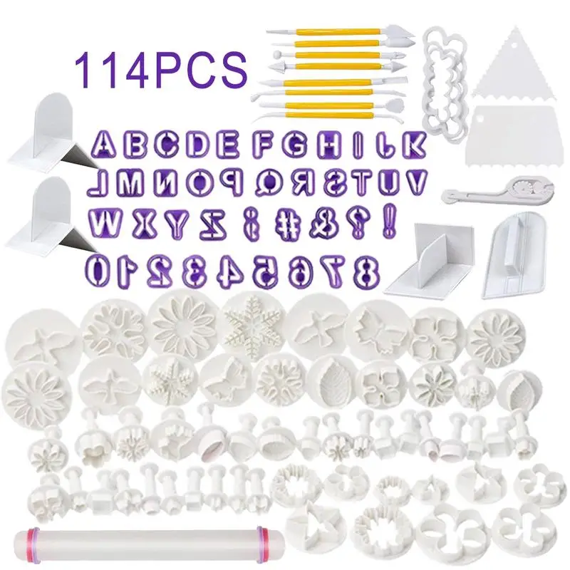 

Fondant Cutter Set Cookie Cutters For Letters Numbers Rose Flower Shapes Set Fondant Tools Ejector Stamp Modelling Cake Tool