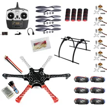 F550 Дрон FlameWheel комплект с электронным регулятором скорости QQ HY пропеллеры для беспилотника ESC+ RadioLink 6CH TX RX+ Высокое полозковое шасси PTZ F05114-X