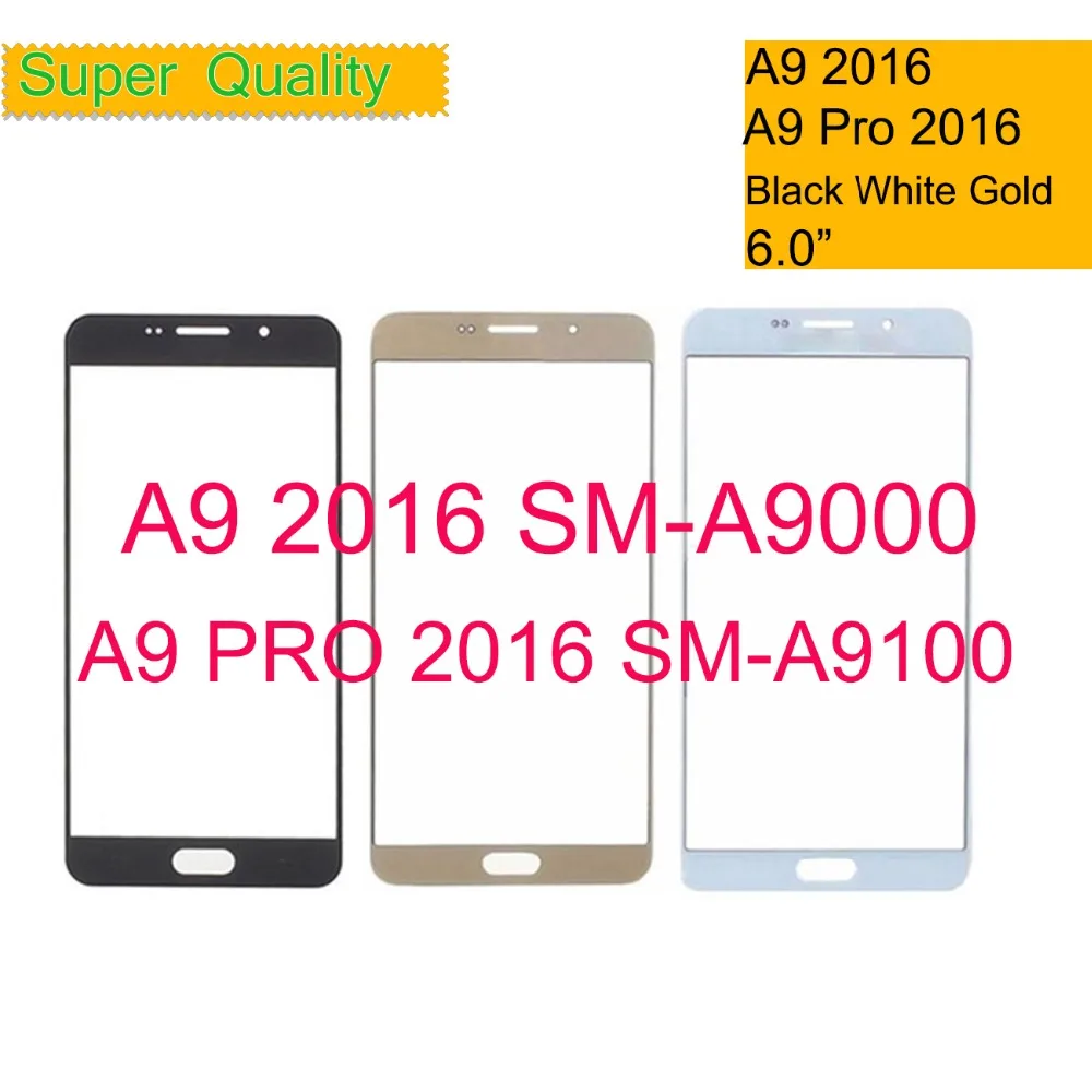 10 Pz/Lotto Per Samsung Galaxy A9 A9 Pro 2016 A9100 A9000 A910 Touch Screen Pannello Frontale In Vetro Touchscreen Lente In Vetro Esterno