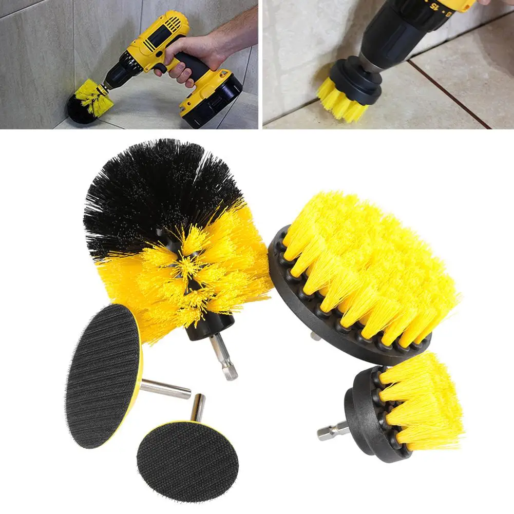 

5 pcs Universal Scrubber Brush 6mm Round Hex Shank Electric Drill Brush Set for Polish Grinding Drill Brush Set