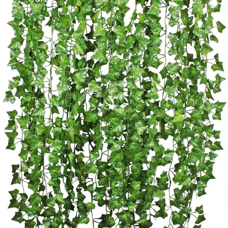 

2m 6.6 feet artificial ivy fake foliage leaf fowers plants garland garden decoration 2m (sweet potato leaf)