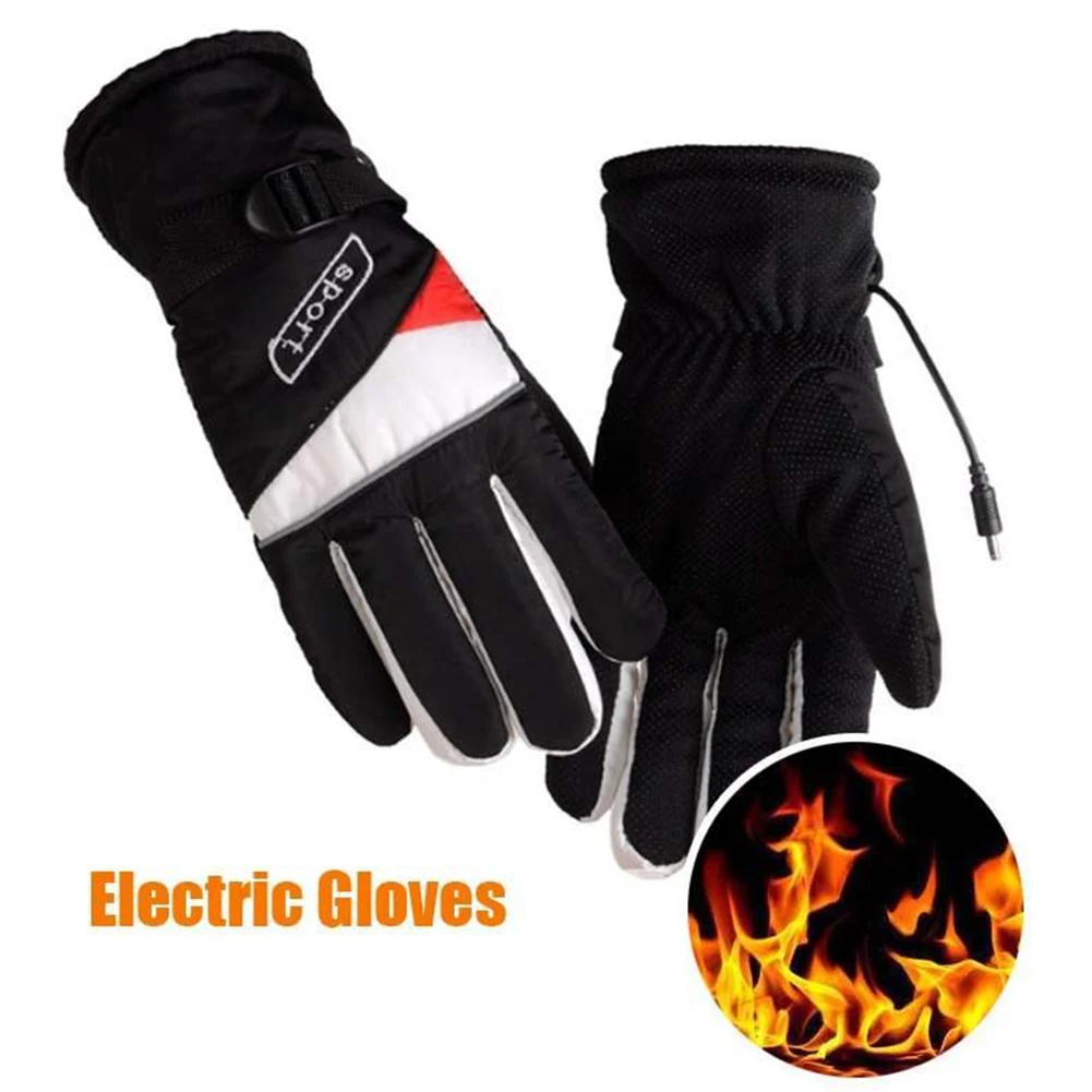 

1 Pair Electric Heating Gloves Motorcycle Electric Bike Thermal Heated Gloves for Men Women Winter Hand Warmer Ski Gloves