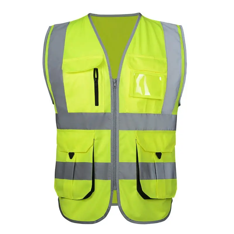 Reflective Cycling Vests Warning Yellow Sleeveless Breathable Men's ...