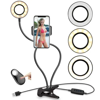 

Photo Studio Selfie Led Ring Light With Cell Phone Mobile Holder For Youtube Live Stream Makeup Camera Lamp For Iphone Android
