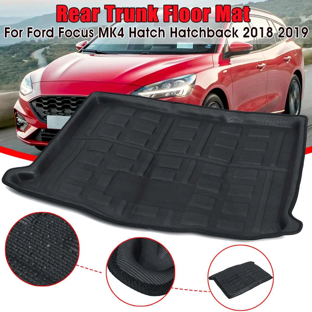 

115x81 Car Rear Trunk Cargo Tray Cover Mat Pad Boot Liner Floor Carpet Mud Kick For MK4 Hatch Hatchback 2018 2019
