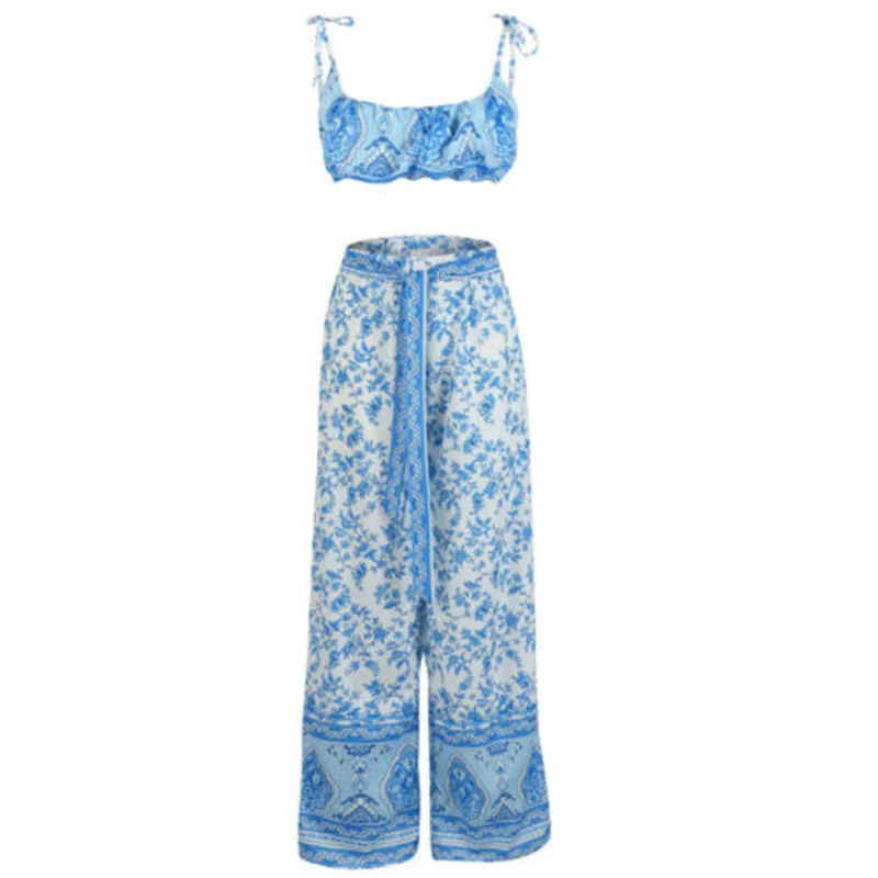 

Women 2PCS Set Clothes Clothings Boho Sleeveless Summer Hot Clubwear Playsuit Bodycon Holiday Floral Jumpsuit Outfits Sunsuit