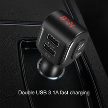 Fm-передатчик Aux модулятор Bluetooth Handsfree автомобильный комплект автомобильный аудио mp3-плеер с 3.1A Быстрая зарядка двойной USB Автомобильное зарядное устройство