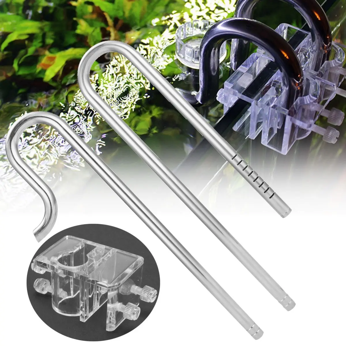 Tanie 12 16mm filtr do akwarium napływ odpływ rurka ze stali nierdzewnej Lily rura Fish Tank filtr zbiornika wody wodnej klip