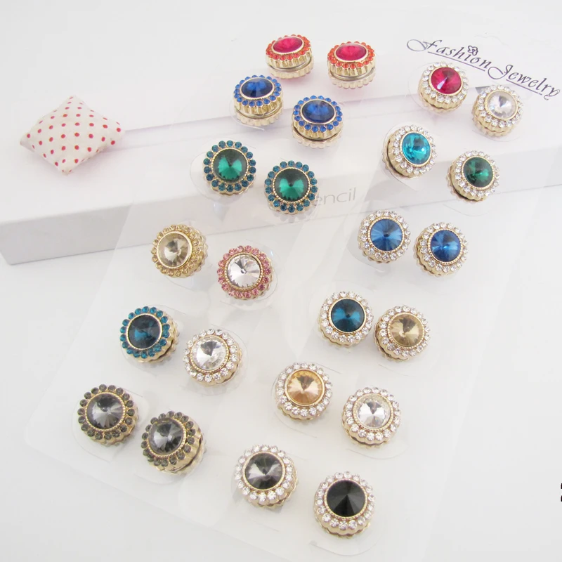 

12pcs/dozen New flower Elegant magnet brooch Classic fix pin hijab accessories muslim scarf buckle Muslim Brooches