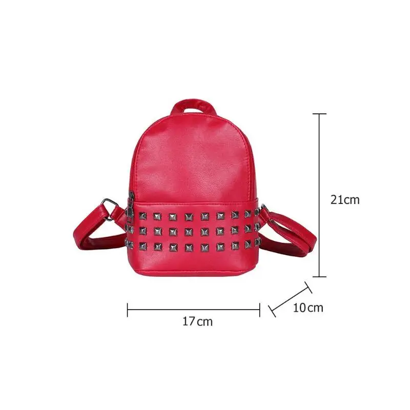 21 цвет, Модный женский рюкзак с заклепками из искусственной кожи, повседневные маленькие размеры для девочек-подростков, школьные сумки на плечо