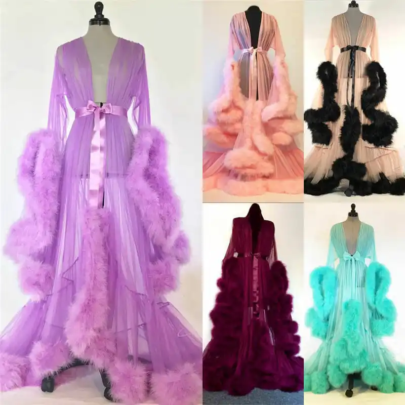Robe with fuzzy sleeves Clearance