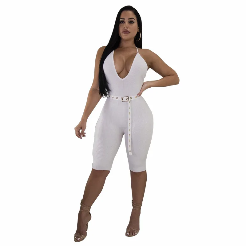 Sexy Spaghetti Strap Backless Jumpsuit Women V Neck Sleeveless Party Elastic Rompers Female Casual Playsuit Tracksuit Overalls Sexy Spaghetti Strap Backless Jumpsuit Women V Neck Sleeveless Party Elastic Rompers Female Casual Playsuit Tracksuit Overalls