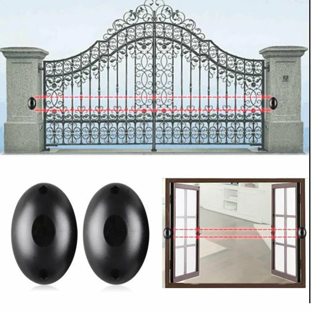 

2PCS Single Beam Alarm Photoelectric Infrared Detector Home Safety System Door