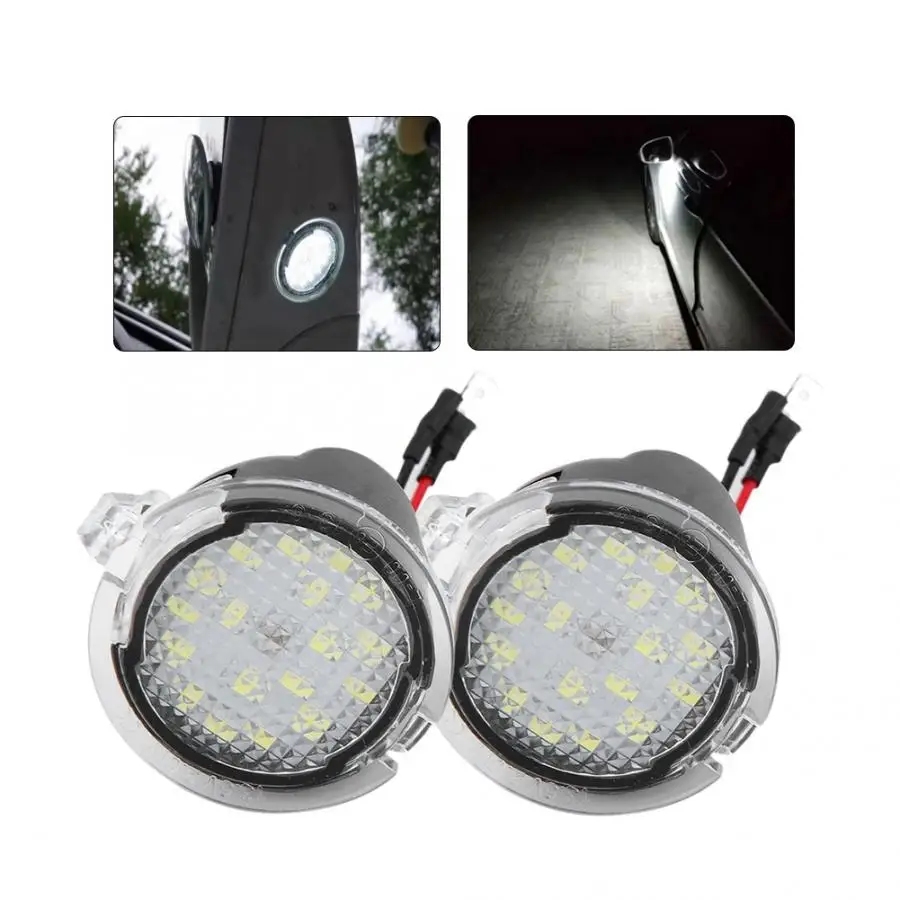 

2pcs 18 LED 1.8W/Single Right&Left Car Rear View Puddle Light Rearview Mirror Lamp for Ford F-150 Car Styling
