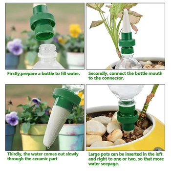 

4Pcs/set DIY Automatic Self-Watering Seepage Moving Plant Waterer Bottles Lazy Flower Water Drip Irrigation Device Controller