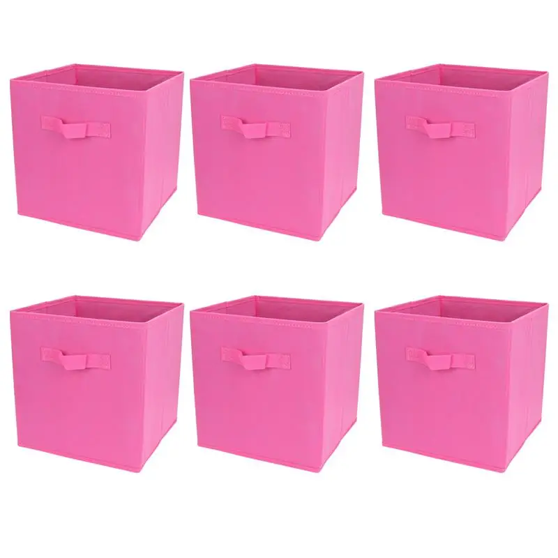 

6PCS Foldable Collapsible Fabric Storage Cube Baskets Boxes Bins Organizer Toys Books Storage Collection Containers Drawers