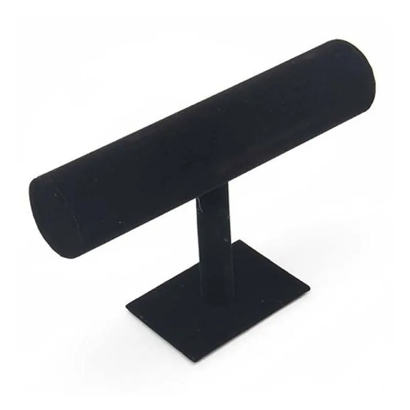 

Velvet T Shape Bar Rack Jewelry Display Stand Holder Showing Case Bracelet Chain Watch Organizer Hard Jewelry Display Stand