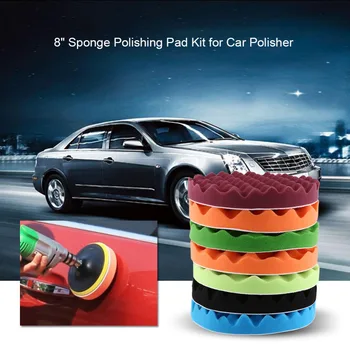 

7Pcs 8" Car Sponge Polishing Buffing Waxing Pad Kit Tool for Auto Polisher Buffer Polishing Buffing Pad Kit Car Accessories New