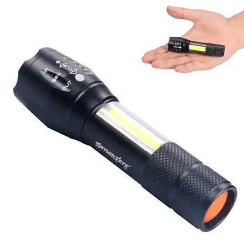 

Skywolfeye Telescopic Focus COB Light Flashlight Mini Aluminum Flashlight
