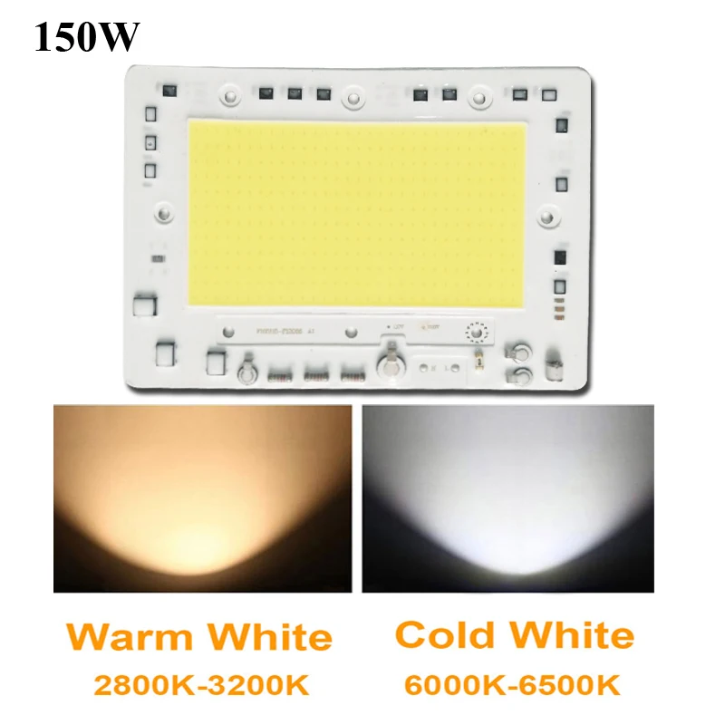 30 Вт 50 Вт 100 Вт 150 Вт 200 Вт Светодиодный драйвер для DIY AC 220-240 В высокое мощность холодный белый Смарт IC COB лампа чип интегрированный вход теплый белый