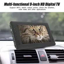 9 дюймов Портативный DVB-T/T2 цифровой для ТВ, плеера высокого разрешения с антенной Wi-Fi пульт дистанционного управления Управление мульти-функциональный цифровой ТВ штепсельная вилка европейского стандарта 110-240 V