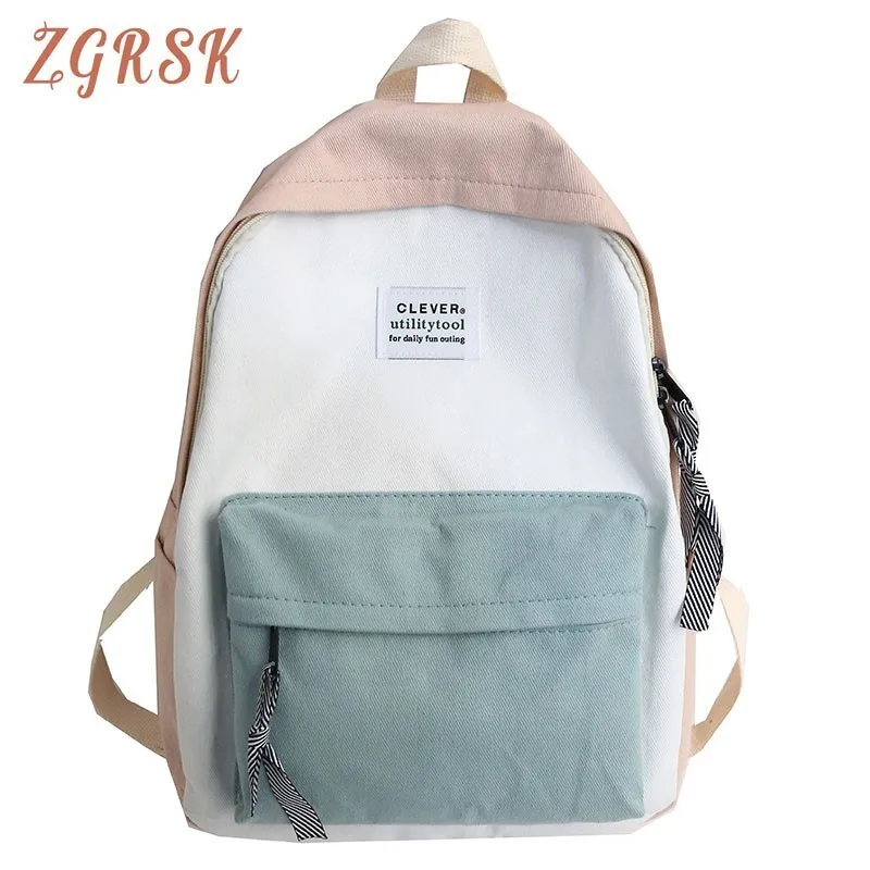 

Women Ladies Backpack School Bag For Teenager Girls Canvas Large Capacity Shoulder Bags Travel Bags Sac A Dos Mochila College