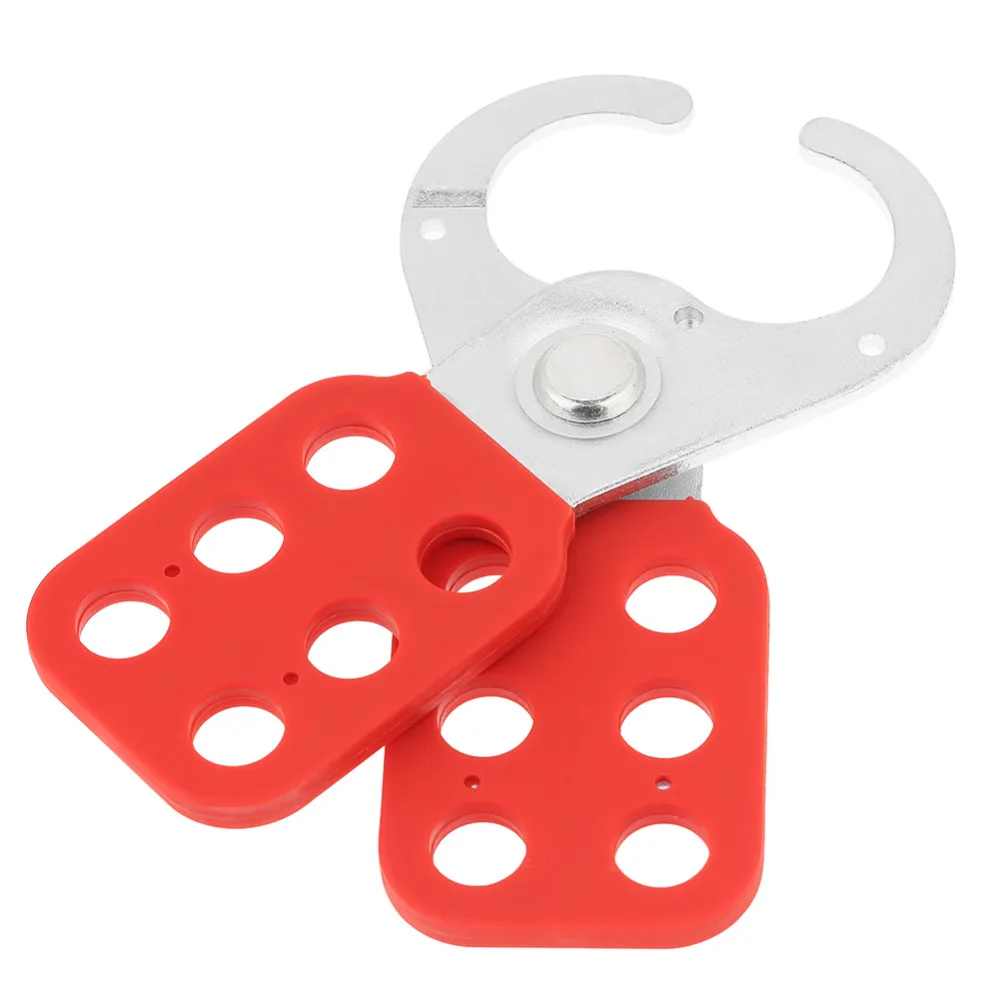 

New Industrial Safety Lockout Hasp Lock Steel Hook with Plastic Coated Body Hardware Red Hardened steel