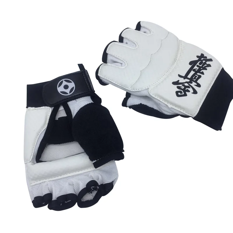 Kaufen Kyokushin Kai Karate Handschuhe Hohe Qualität Kampf Hand Protector Kampfkunst Karate Training Protector Weiß Ausrüstung