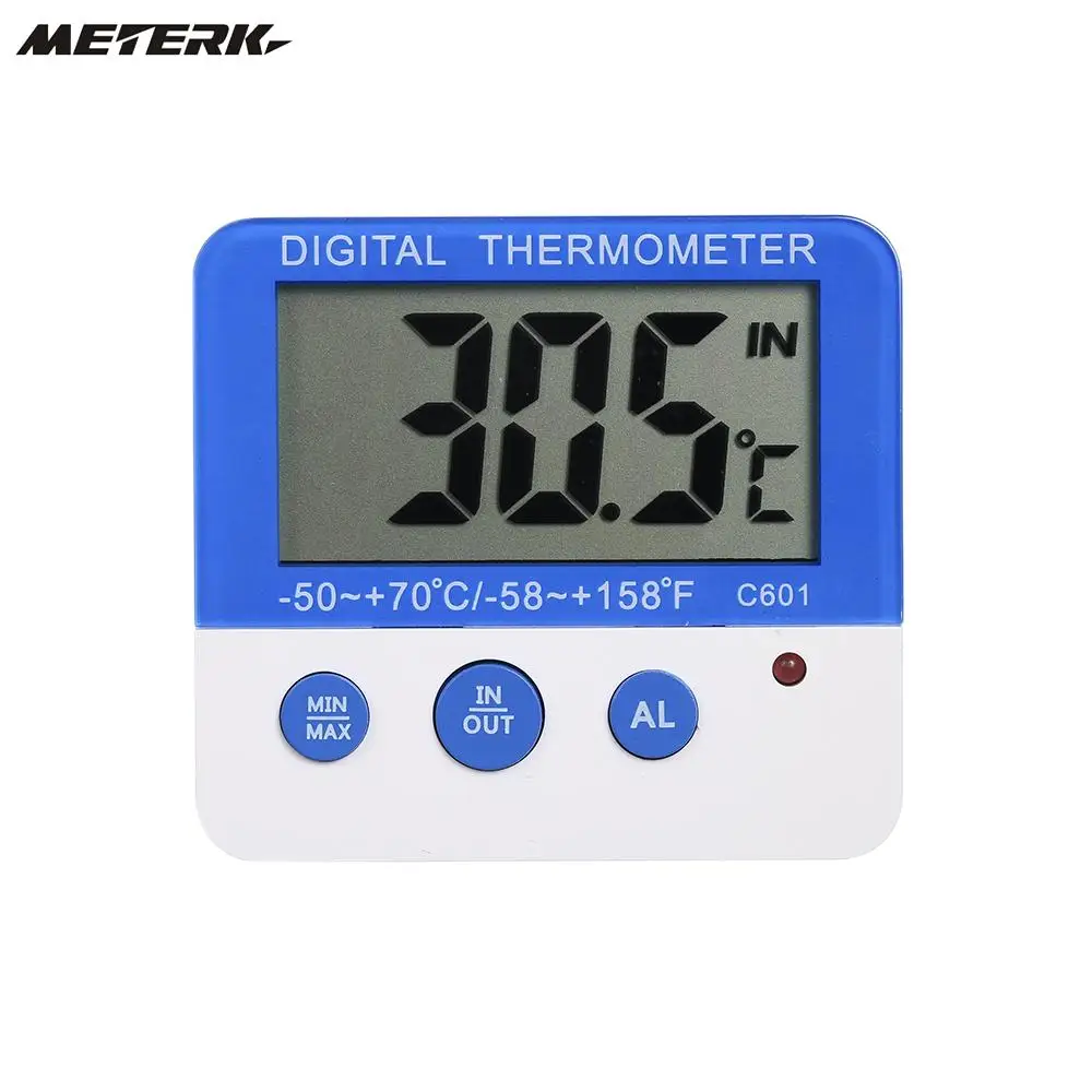 LCD Digital Display Thermometer with LED Light Temperature Alarm