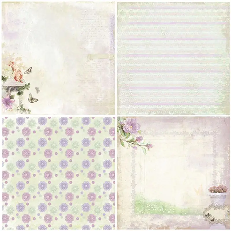 

Scrapbooking paper pack of 24 sheets DIY Album Background Scrapbook Card Making Single-Sided Pattern handmade craft paper