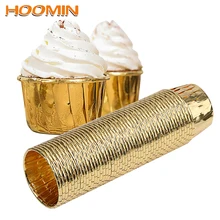 Hoomin 50 шт./компл. Золотой бумажные обертки для кексов гаджеты чашки торт украшения вечерние поставки Кухня аксессуары Инструменты для тортов
