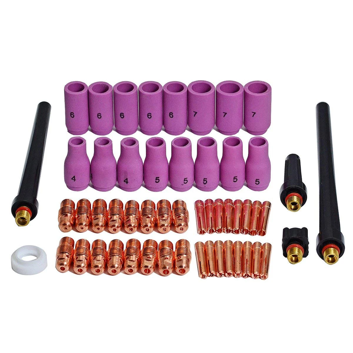 TIG Collets Bodies Alumina Cup Assorted Size Fit SR WP 9 20 25 TIG Welding Torch Consumables 53pcs