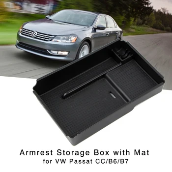 

Car Armrest Storage Box for VW Passart CC B6 B7 Central Console Glove Holder Organizer Tray