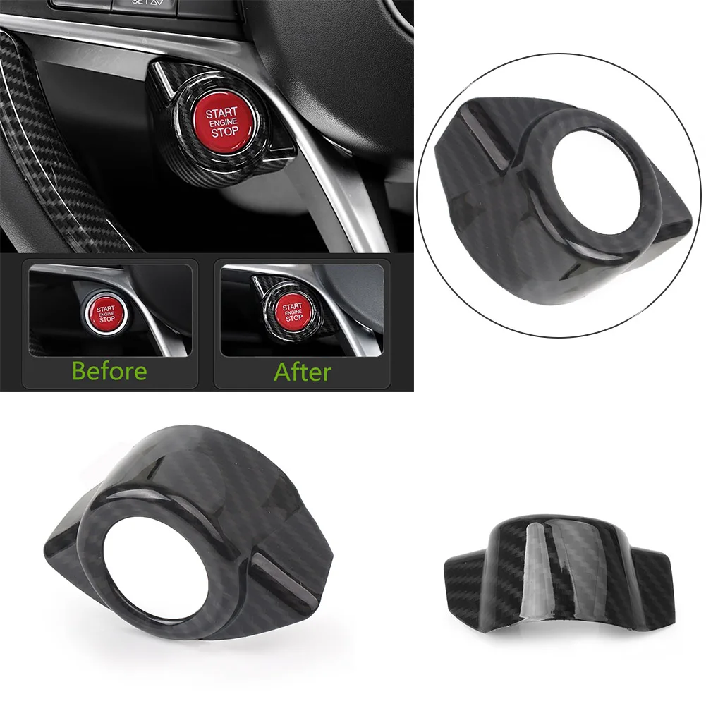 ABS Car Front Engine Start Stop Button Cover Trim For Alfa Romeo Giulia 2017 2018 |