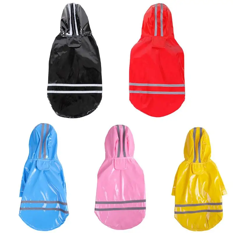 

5colors Outdoor Puppy Pet Rain Coat S-XL Hoody Waterproof Jackets PU Raincoat for Dogs Cats Apparel Clothes Wholesale Dropship