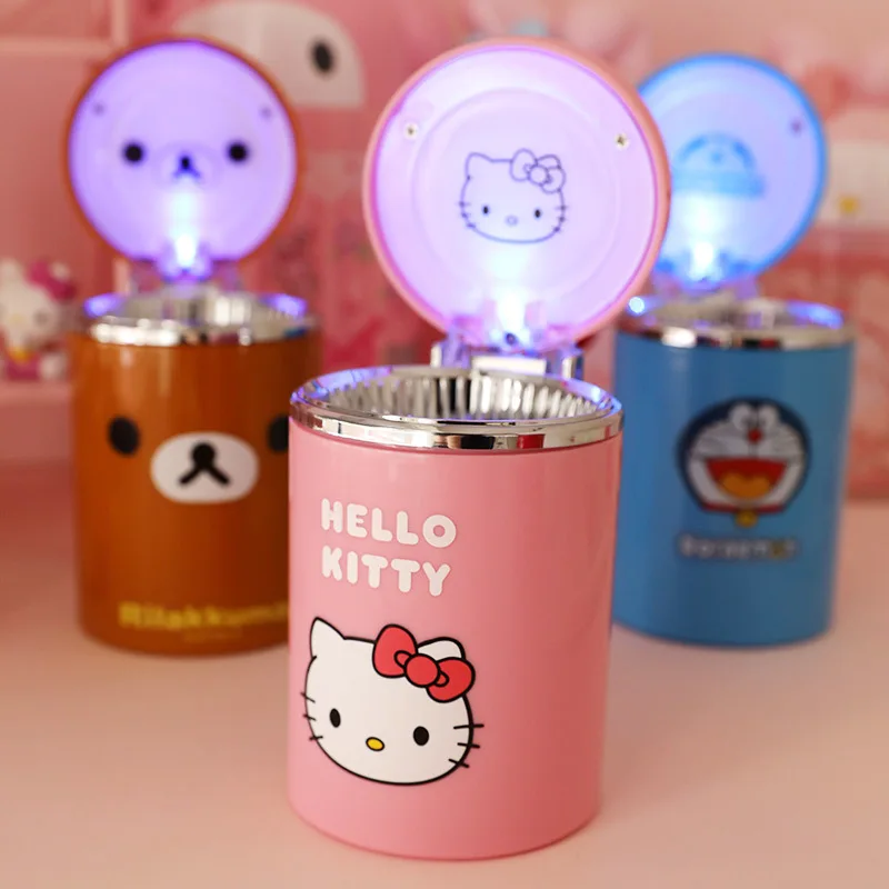 Hello Kitty portable ashtray outdoor car night light supplies function ashtray