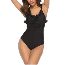 3d Цветочный сексуальный купальник на завязках с рюшами женский купальник женский цельный купальник плюс размер пляжный купальный костюм