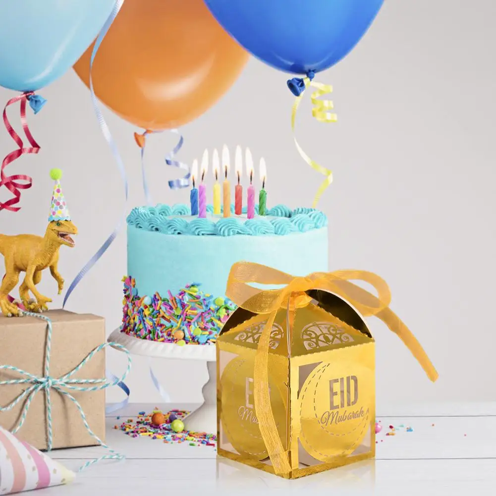 50 шт Eid коробка конфет полые свадебные конфеты с лентой подарочная лоток
